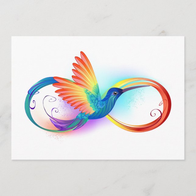Rainbow Hummingbird med oändlighetssymbol Rådkort (Framsida)