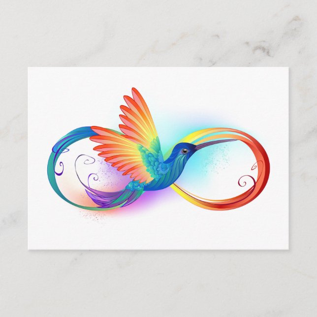 Rainbow Hummingbird med oändlighetssymbol Rådkort (Framsida)