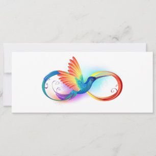 Rainbow Hummingbird med oändlighetssymbol Spara Datumet