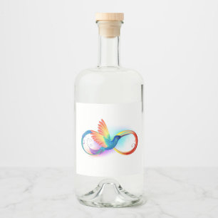 Rainbow Hummingbird med oändlighetssymbol Spritflaskor Etikett