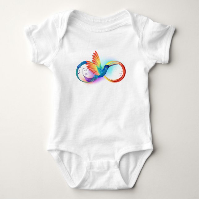 Rainbow Hummingbird med oändlighetssymbol T Shirt (Framsida)