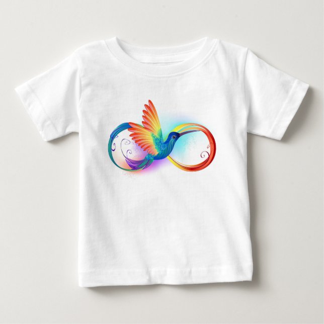 Rainbow Hummingbird med oändlighetssymbol T Shirt (Framsida)