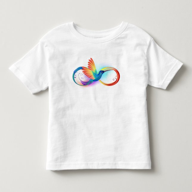 Rainbow Hummingbird med oändlighetssymbol T Shirt (Framsida)