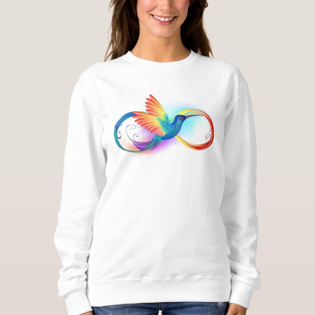 Rainbow Hummingbird med oändlighetssymbol T Shirt (Framsida)
