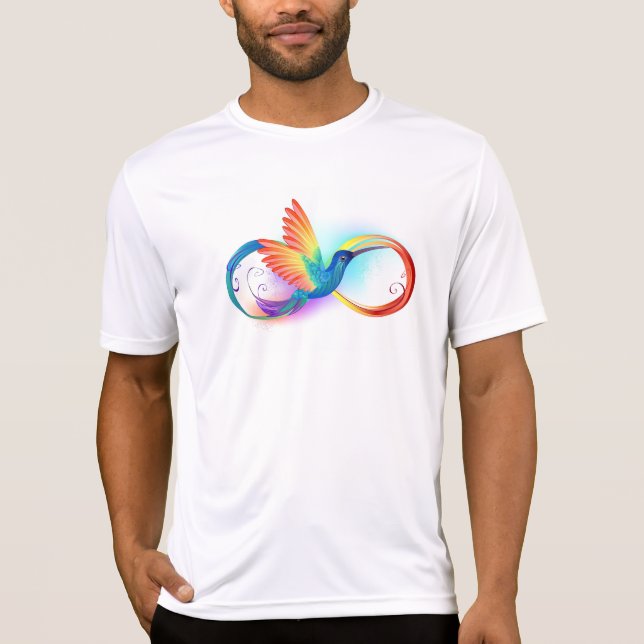 Rainbow Hummingbird med oändlighetssymbol T Shirt (Framsida)