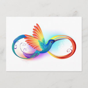 Rainbow Hummingbird med oändlighetssymbol Tilläggskort