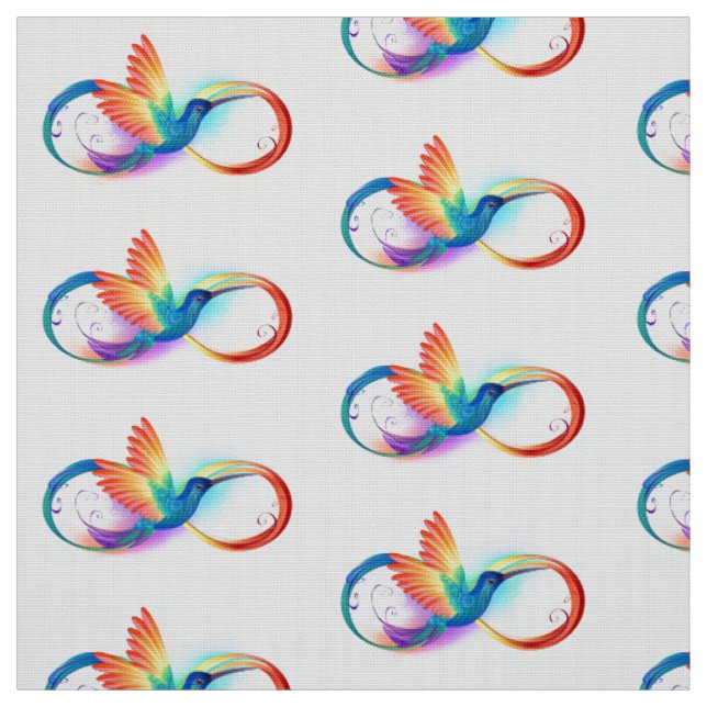 Rainbow Hummingbird med oändlighetssymbol Tyg (Provkarta)