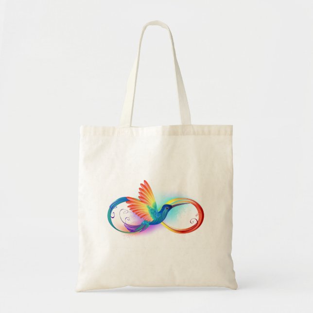 Rainbow Hummingbird med oändlighetssymbol Tygkasse (Framsidan)