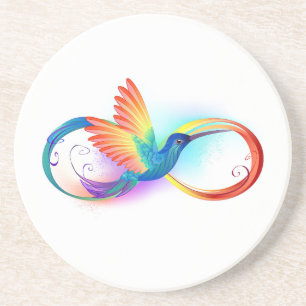 Rainbow Hummingbird med oändlighetssymbol Underlägg