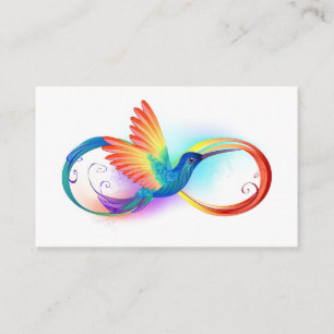 Rainbow Hummingbird med oändlighetssymbol Visitkort