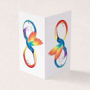 Rainbow Hummingbird med oändlighetssymbol Visitkort
