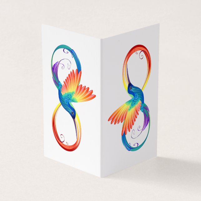 Rainbow Hummingbird med oändlighetssymbol Visitkort (Utsida)