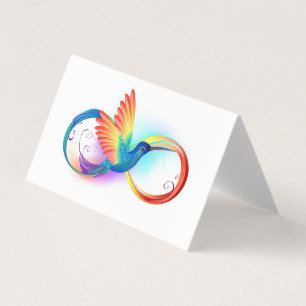 Rainbow Hummingbird med oändlighetssymbol Visitkort