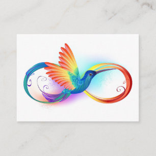 Rainbow Hummingbird med oändlighetssymbol Visitkort