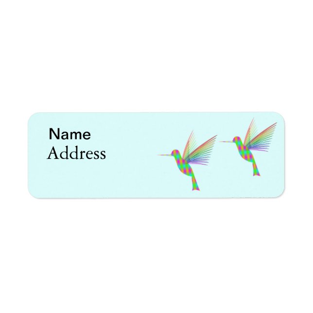 Rainbow Hummingbird Returadress Etikett (Framsidan)
