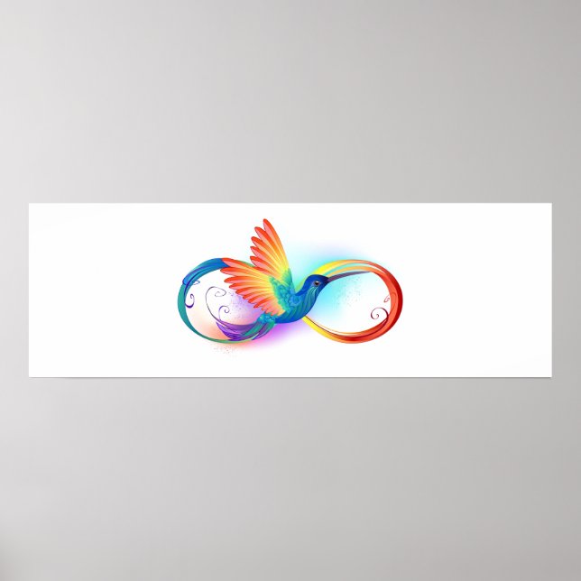 Rainbow Hummingbird with Infinity symbol Poster (Framsidan)