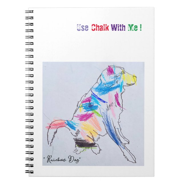 "Rainbow Hund Chalk" bärbar dator Anteckningsbok (Framsidan)