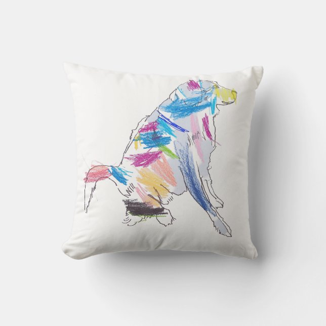 Rainbow Hund Dekorativ kudde (Framsida)