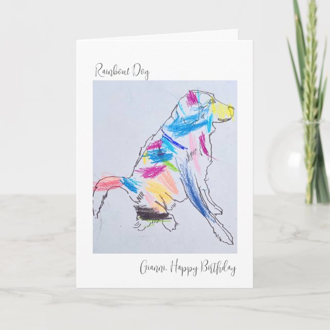 Rainbow Hund födelsedagskort Kort (Framsida)