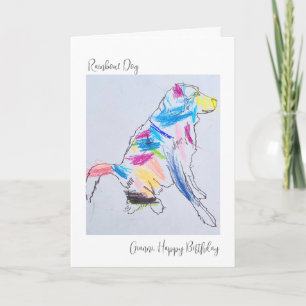 Rainbow Hund födelsedagskort Kort