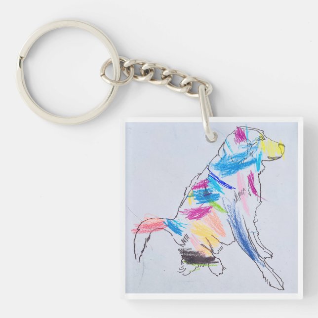 Rainbow Hund Keychain (Framsidan)