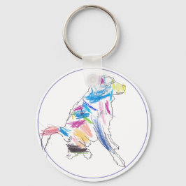 Rainbow Hund Keychain Nyckelring
