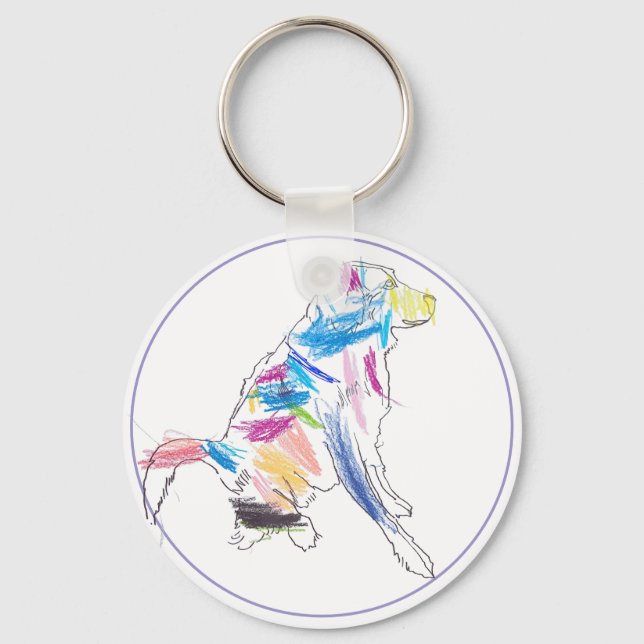 Rainbow Hund Keychain Nyckelring (Framsida)