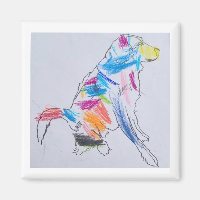 Rainbow Hund Magnet (Framsidan)