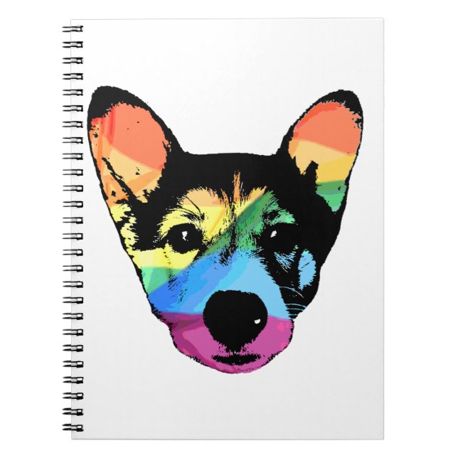 Rainbow Hund, not bok, spiral notebook Anteckningsbok (Framsidan)