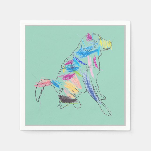 Rainbow Hund Party Napkin Pappersservett (Framsidan)