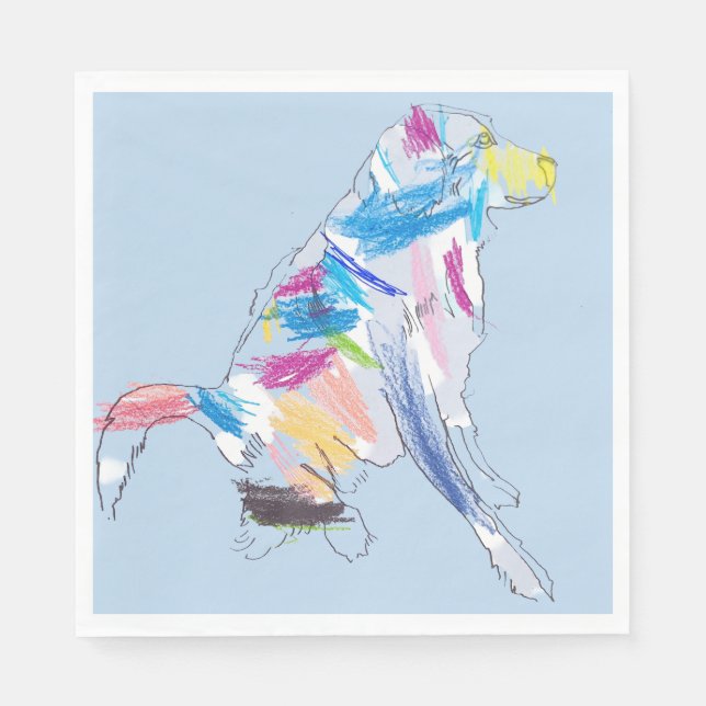 Rainbow hund Party Napkins Pappersservett (Framsidan)