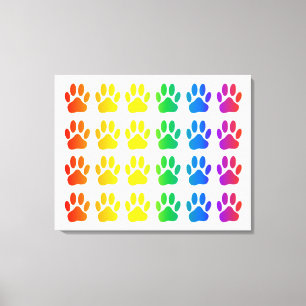 Rainbow Hund Pawprint Canvastryck