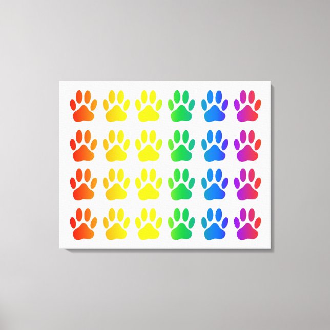 Rainbow Hund Pawprint Canvastryck (Framsida)