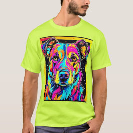 Rainbow Hund Porträtt Art T Shirt