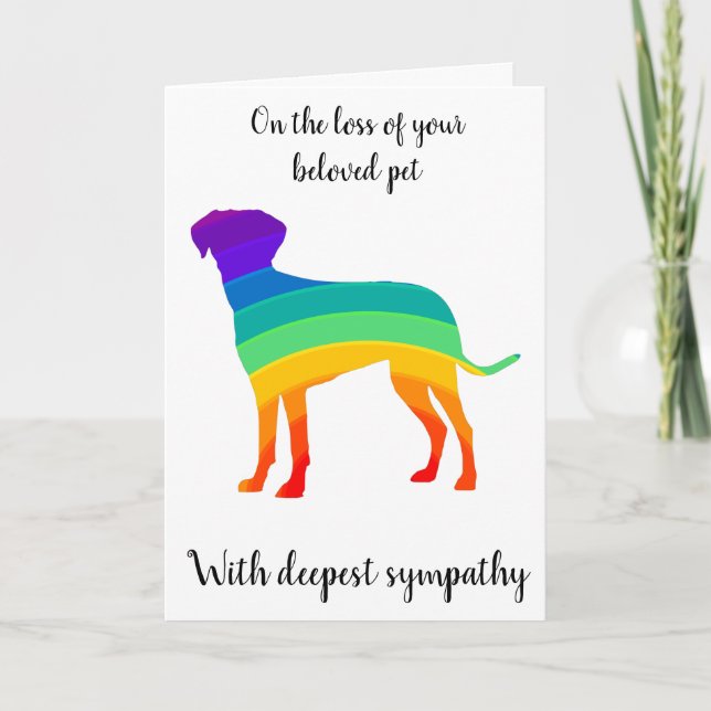 Rainbow hund silhouette-fotomatmedföljande kort (Framsida)