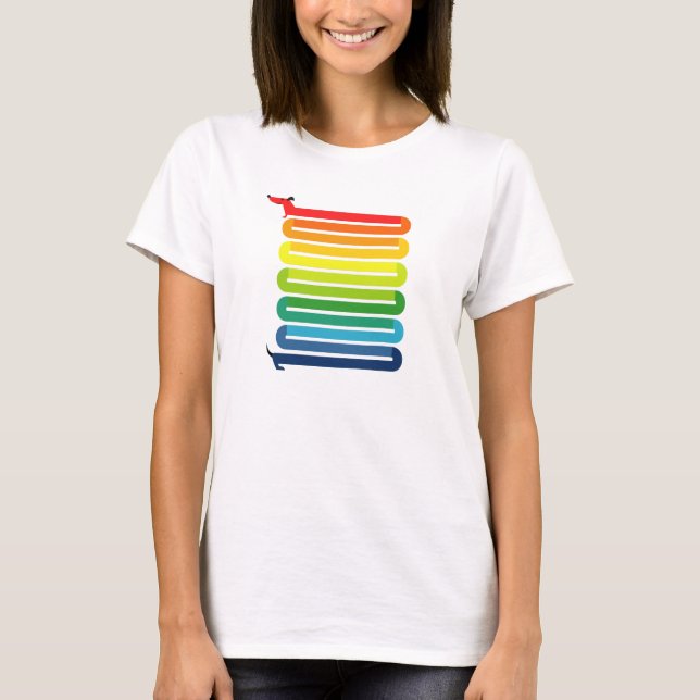 Rainbow Hund T Shirt (Framsida)