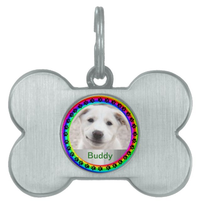Rainbow Hund Walk av Kenneth Yoncich ID-bricka Husdjur (Framsidan)
