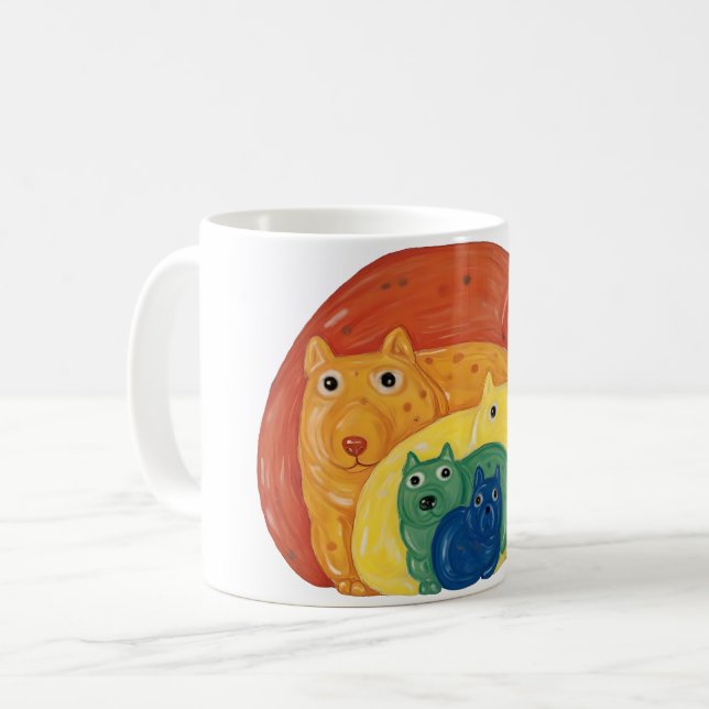 Rainbow Hundar Kaffemugg (Framsida vänster)