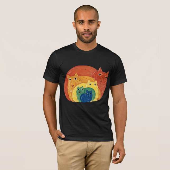 Rainbow Hundar T Shirt (Hel framsida)