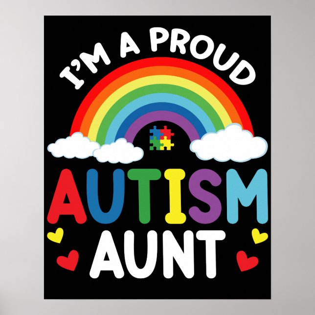 Rainbow I är en stolt autism Moster Autism Awarene Poster (Framsidan)