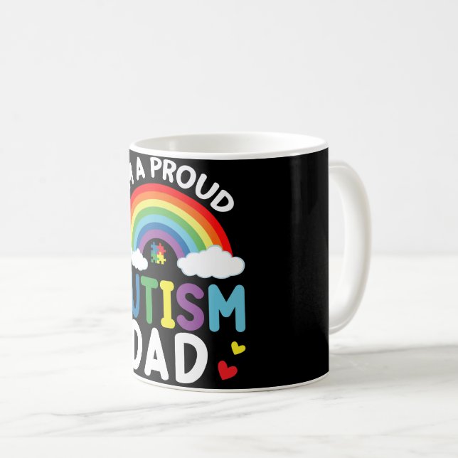 Rainbow I är en stolt autism Pappa Autism Awarenes Kaffemugg (Framsida höger)