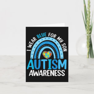 Rainbow I Bära Blue for My Son Autism Awareness Kort