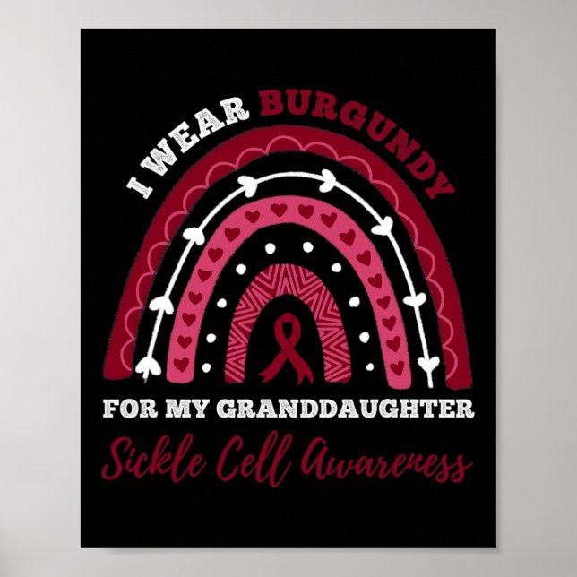 Rainbow I Bära Burgundy Granddotters Sickle Cell Poster (Framsidan)