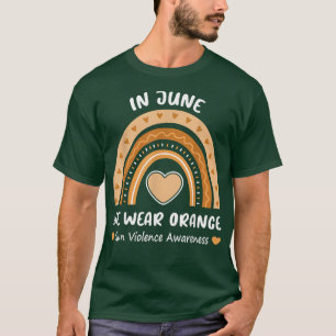 Rainbow i juni Bära Orange Gun Violence Awaren T Shirt