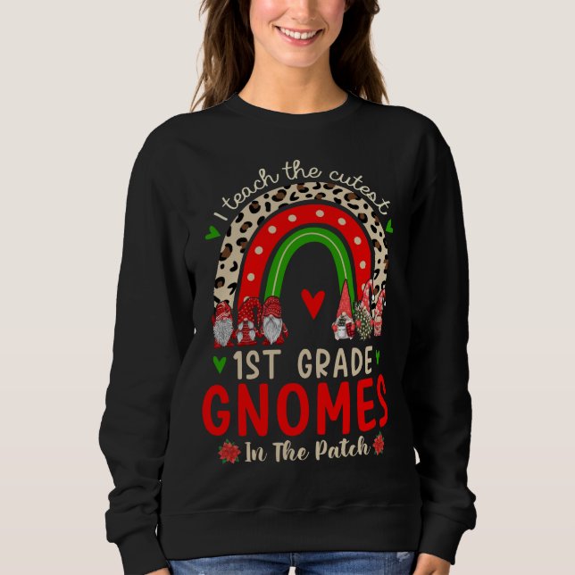 Rainbow I Teach Teach the Cutest !st Klass Gnomes  T Shirt (Framsida)