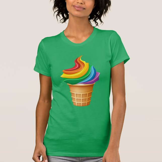 Rainbow Ice Cream Cone T Shirt (Framsida)