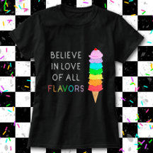Rainbow Ice Cream LGBT Kärlek Diversity Pride Blac