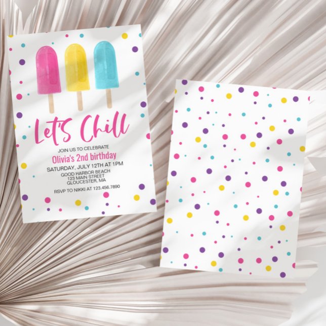 Rainbow Ice Pop Låt oss Chill Sommardag Inbjudningar (Skapare uppladdad)