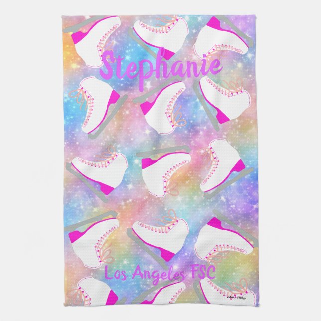 Rainbow Ice Skating Mönster Personlig  Kökshandduk (Vertikal)