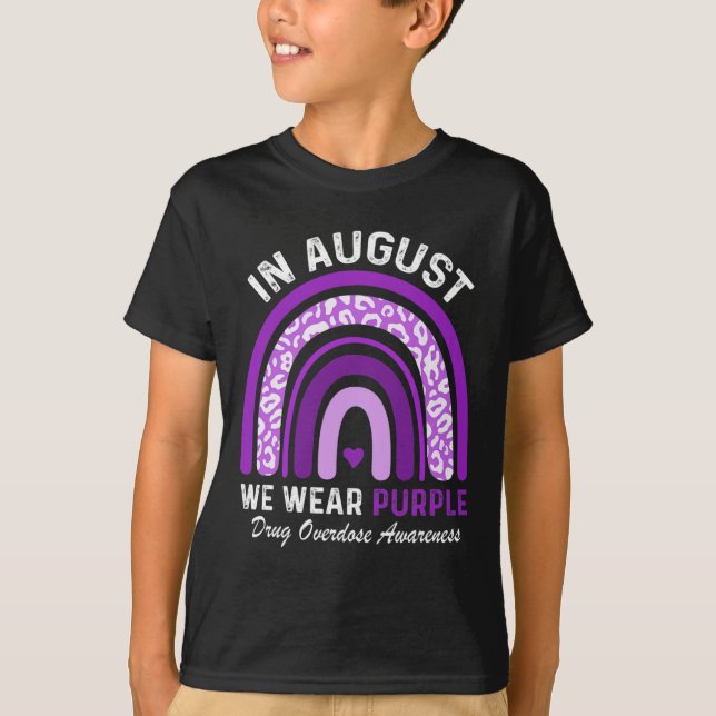 Rainbow in August We Bära Lila Drug Overdose Awa T Shirt (Framsida)